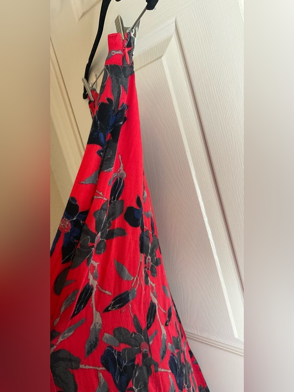 Free People Smooth Sailing Maxi Skirt Size 2 Red Floral Button Front Tiered - Picture 7 of 10